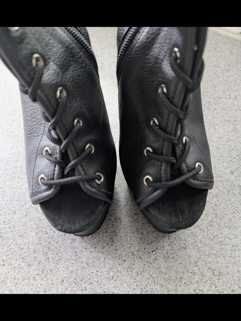 Pleaser Black Lace-Up Stiletto Booties 6 Inch - Picture 6 of 7